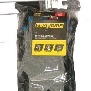 True-Grip Nitrile Coated Gloves, Gray/Black, Large, Brand New Sealed